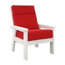 Charleston High Back Arm Chair - White