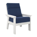 Charleston High Back Arm Chair - White