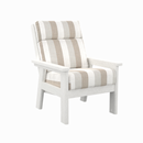 Charleston High Back Arm Chair - White