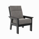 Charleston High Back Arm Chair - Black