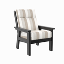 Charleston High Back Arm Chair - Black