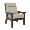 Charleston High Back Arm Chair - Chocolate