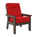 Charleston High Back Arm Chair - Chocolate