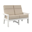 Charleston High Back Loveseat - White
