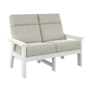 Charleston High Back Loveseat - White