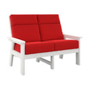 Charleston High Back Loveseat - White