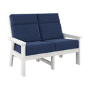Charleston High Back Loveseat - White