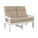 Charleston High Back Loveseat - White
