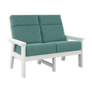Charleston High Back Loveseat - White