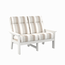 Charleston High Back Loveseat - White