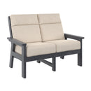 Charleston High Back Loveseat - Slate Grey