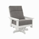 Charleston High Back Swivel Arm Chair - White