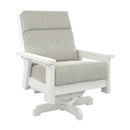 Charleston High Back Swivel Arm Chair - White