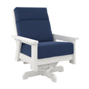 Charleston High Back Swivel Arm Chair - White