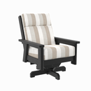 Charleston High Back Swivel Arm Chair - Black