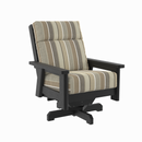 Charleston High Back Swivel Arm Chair - Black