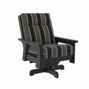 Charleston High Back Swivel Arm Chair - Black