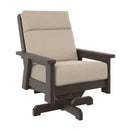 Charleston High Back Swivel Arm Chair - Chocolate